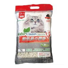 ECO Clean 豆腐貓砂, 吸水迅速, 快速凝結, 可沖入馬桶, 成分安全, 通過SGS, 活性碳, 7L, 1袋