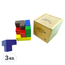 가베가족 큰솔 칼라소마큐브 + 포켓북 세트 KS1513, 혼합색상, 3세트