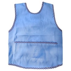 藍色系 花邊經典幼兒輕便圍兜 - 弧線藍-4號, 台灣製造, 1件