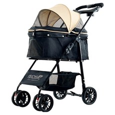 BND 可折摺疊寵物推車 單手折疊 大空間 一鍵收車 四輪避震, 卡其色, 1個