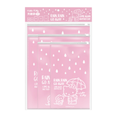 Hello Kitty 夾鏈袋 下雨款 ..., 25 x 15cm x 2個 + 25 x 20cm x 2個 + 35 x 25cm x 2個 + 35 x 30cm x 2個 + 40 x 30cm x 2個, 10個裝, 1包