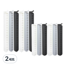 MONO 봉지집게 특대형 6p + 대형 6p, 하얀 + 연회 + 진회, 2세트