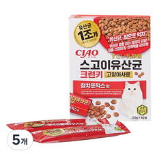 챠오츄르 전연령 고양이 CIAO 스고이유산균 크런키 참치포믹스 P-241K 10p, 닭, 200g, 5개
