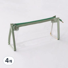 City Company 透明防水筆袋 鉛筆盒, 4個, 綠色
