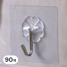 접착식 후크걸이, 90개, 투명