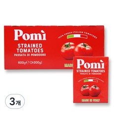 Pomi 過濾番茄醬 3入組, 3個, 600g
