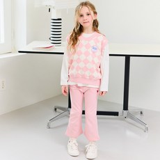 andiapple 女童時尚棋盤格紋背心上下套裝