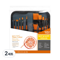 giorgione 水彩筆刷筆+收納包組, 10種, 2組