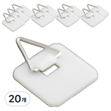 免鑽孔黏貼式無掛環相框三角掛鉤, 20個, 白色