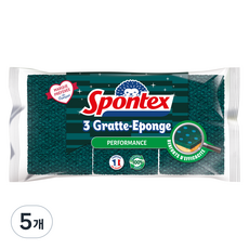 스폰텍스 PERFORMANCE 이지 클린 스크럽 스펀지, 5개, 3개입