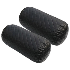 月雲 車用頸枕 絎縫材質 適合女性會員尺寸 無枕套 單件1入, 全黑色