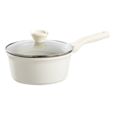 Redchef 紅廚 陶瓷岩不沾奶鍋 天然陶瓷 0化學塗層 雙側倒流口設計 複合鍋底, 20cm, 1個, 紅