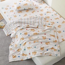 Modern House Mami Hug 柔軟水洗小獵豹午睡被, 象牙白