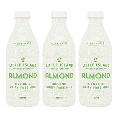LITTLE ISLAND 紐西蘭小島 有機植物奶 有機低醣杏仁奶, 1L, 3瓶