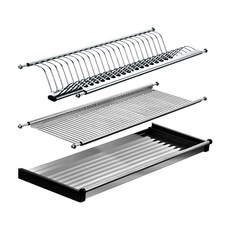好物良品 不鏽鋼櫥櫃瀝水碗盤收納支撐架 適用85~90cm櫃體 特大, 單一顏色, 2層, 1個