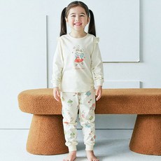 Maykids 女童款害羞兔印花30支棉單面布9分袖套裝