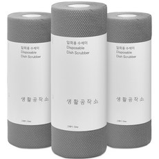 생활공작소 일회용 수세미, 그레이, 60개, 3개