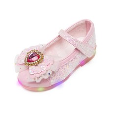 LA STELLA 女童款Honey Heart LED毛絨平底公主鞋