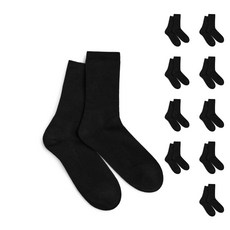 REETU Air Daily 中筒襪, 黑色, 10個