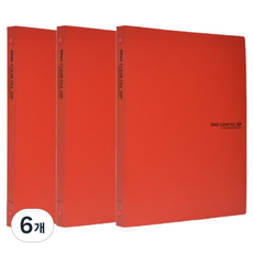 에코청운 칼라컬렉터 3공 링 30매 클리어파일 A4, 레드, 6개