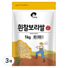 엉클탁 국산 흰찰보리쌀, 1kg, 3개