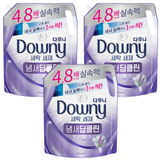 다우니 세탁세제 일반용 드럼 겸용 냄새딥클린 라벤더클린 리필, 2.2L, 3개