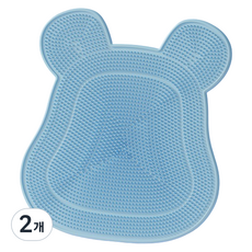 다정다감 곰돌이 각질제거 풋 브러쉬 발세척 매트 블루, 1개입, 2개