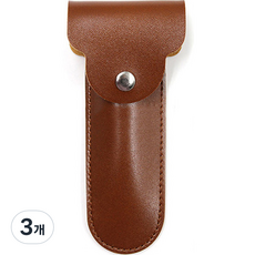 MAN TOOLKIT 刮鬍刀皮革保護套 棕色 小號, 1入, 3個