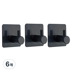 월드크린 스텐 후크 도구걸이 E타입, 블랙, 6개