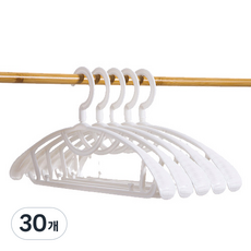 퍼즈생활건강 어깨뿔방지 논슬립 왕뽕 360도 회전 옷걸이, 화이트, 30개