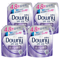 다우니 냄새 딥클린 세탁 라벤더 클린향 액상세제 리필, 2.2L, 4개