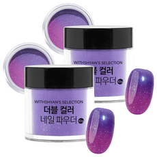 위드샨 셀렉션 더블컬러 온도변화 글리터 네일파우더, 05 퍼플, 2개