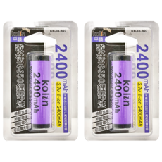 Kolin 歌林 鋰電池2400毫安 平頭 KB-DLB07 68 x 18mm, 2個, 1入