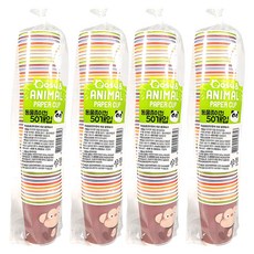 EZN 動物人物紙杯 184ml 隨機發貨, 50入, 4組