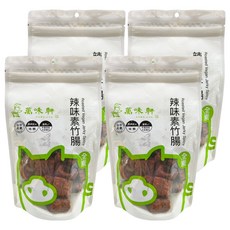 萬味軒 辣味素竹腸,4包,150g - 台中名產, 無味精, 非基改大豆蛋白, 辣味零食