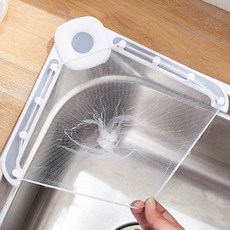 UT 水槽廚餘過濾網 100入 + 固定架套組 白色, 1套