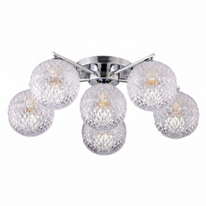 Honey Comb 外銷產品複刻版半吸頂燈 65 x 21cm 水晶球設計 簡約時尚, C8512-5, 1個