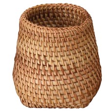 茶具收納單筒 藤編天圓 地方款, 1個, 棕色