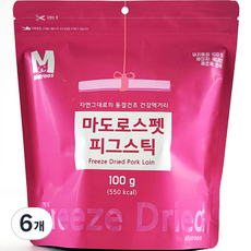 마도로스펫 반려동물 스틱 동결건조간식, 피그, 100g, 6개
