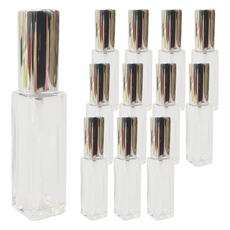 ABM 玻璃香水瓶 10ml, 銀色+透明, 12個