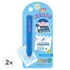 munhwA Deojon Kids Jumbo 鉛筆型觸控筆 6.5mm, 2個, 藍色