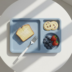 온더키친 국산 멜라민 브런치 식판, 인디 블루, 1개