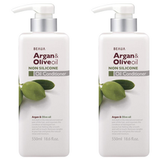 KUMANO 熊野油脂 BEAUA Argan&Olive 堅果&橄欖油潤髮乳, 550ml, 2瓶