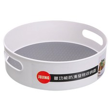 JUJING 多功能廚房調味品旋轉收納架, 白色, 1個