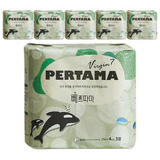 3層自然紙漿捲筒衛生紙, 27m, 4捲, 6袋