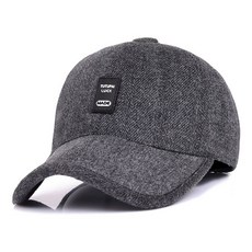 附耳罩防寒高爾夫球帽, 灰色斜紋