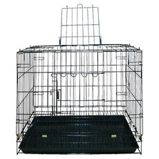 LUCKY HOME 粉體靜電烤漆雙門狗籠, 黑色, 1個