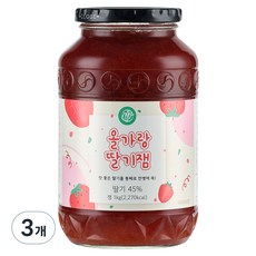 초록원 올가랑 딸기잼, 1kg, 3개