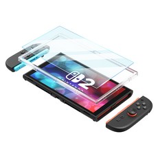 JOYTRON 任天堂 Switch 2 9H鋼化玻璃螢幕保護 Ultra HD 保護貼 + 導引器 + 清潔組, 透明, 1個, SW2-FILM05
