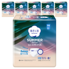 좋은느낌 썸머 입는오버나이트, 대형, 8개입, 6세트